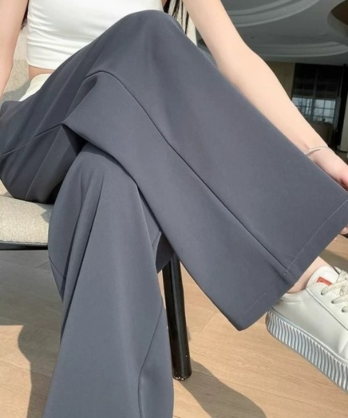 CELENA BEATS（セレナビーツ）の「※バイカラー ハイウエスト タックパンツ（スラックス・レディース・ブラック/グレー・M/S）」の4枚目の写真