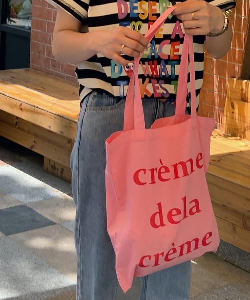 TONE SELECT GOODS(トーンセレクトグッズ)の「urbanfemine./A4収納 英字ロゴトートバッグ U7547(トートバッグ・レディース・ブルー/ホワイト/グリーン/ピンク/レッド/グレー・FREE)」の5枚目の写真