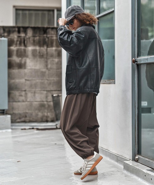 mp13946-Slacks Fabric Sarrouel Pants サルエルパンツ(A54825cmb