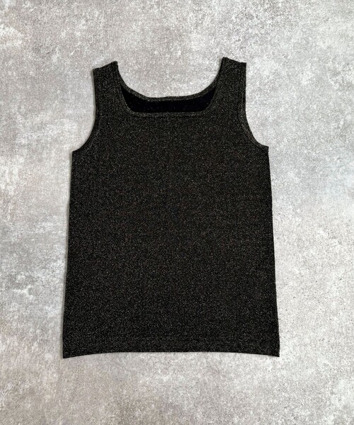 fredy emue（フレディエミュ）の「ラメニットタンクトップ（タンクトップ・レディース・オフホワイト/グレー/ブラウン/ブラック・38）」の2枚目の写真