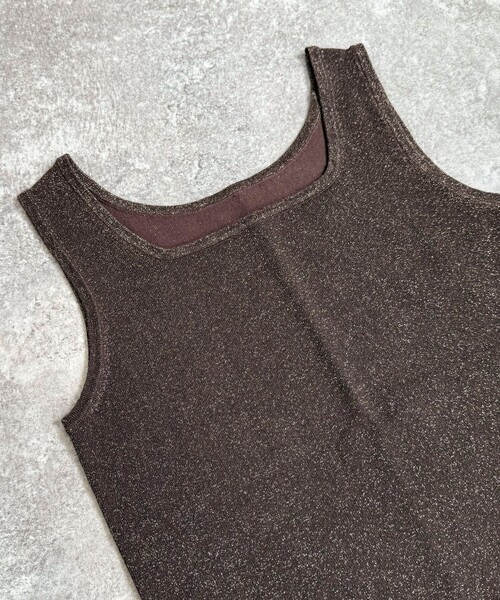 fredy emue（フレディエミュ）の「ラメニットタンクトップ（タンクトップ・レディース・オフホワイト/グレー/ブラウン/ブラック・38）」の16枚目の写真