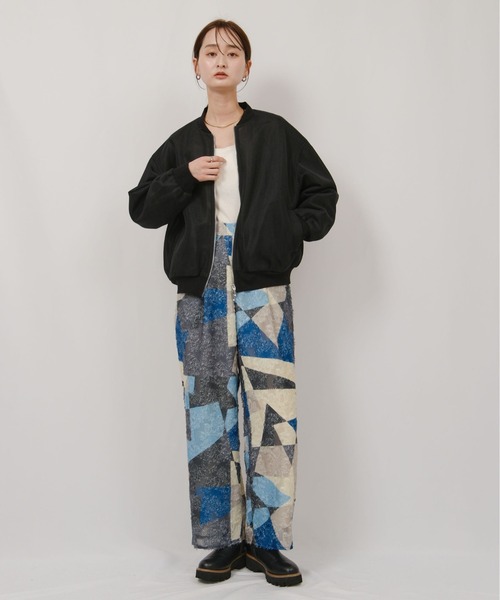 palm RICHE(ポームリシュ)の「メッシュダンボールブルゾン(ブルゾン・レディース・ライトグレー/ブラック/ミント・M)」の10枚目の写真