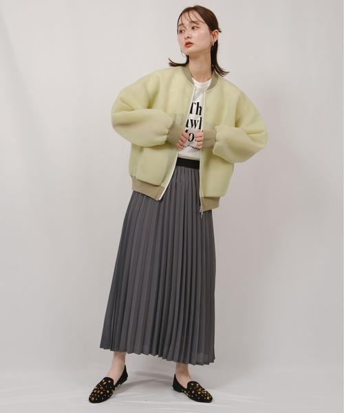 palm RICHE(ポームリシュ)の「メッシュダンボールブルゾン(ブルゾン・レディース・ライトグレー/ブラック/ミント・M)」の21枚目の写真