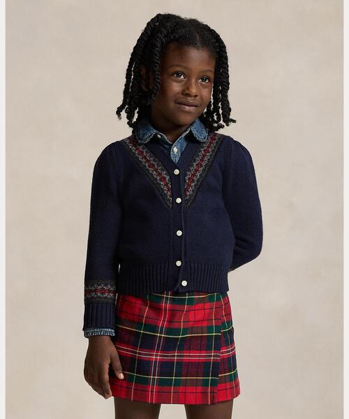 セール】フェア アイル コットンブレンド Vネック カーディガン