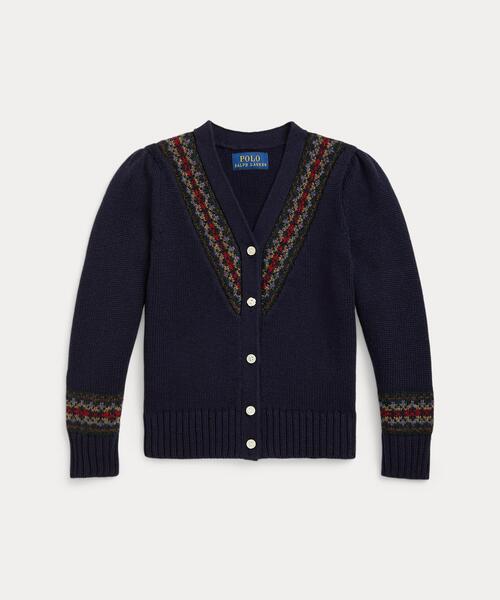 セール】フェア アイル コットンブレンド Vネック カーディガン