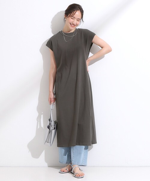 Cutie Blonde（キューティーブロンド）の「【2点セット】クロシェ編みレースベスト＋Tシャツワンピースセット（ワンピース・レディース・チャコールグレー/ダークブラウン・00）」の12枚目の写真