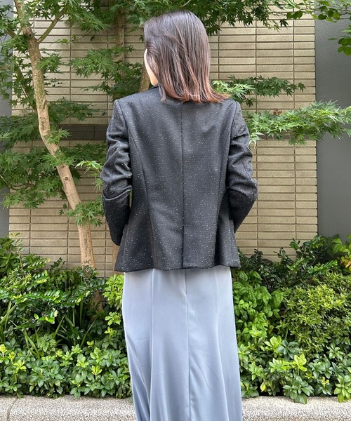 etre pret（エトレプレ）の「多サイズ対応 ツイード調テーラードジャケット（スーツジャケット・レディース・ネイビー/ブラック・5号/7号/9号/11号/13号）」の6枚目の写真