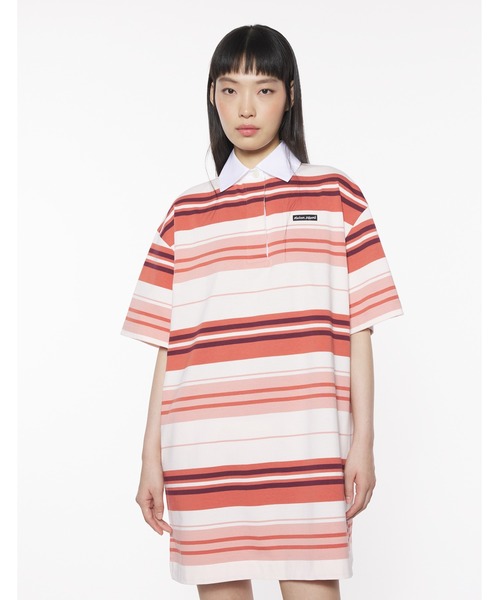 Maison Kitsune(メゾンキツネ)の「MAISON KITSUNE LABEL MULTI STRIPES POLO DRESS(ワンピース・レディース・マルチ・XS/S)」の5枚目の写真