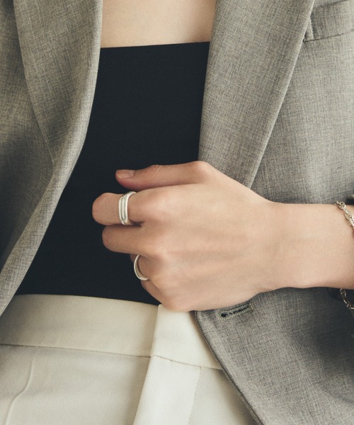 TEN.（テン）の「SILVER925 ダブルスクエアリング（リング）」 - WEAR