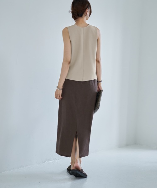 STYLE DELI(スタイルデリ)の「コットン混紡ストレートロングスカート(スカート・レディース・カーキ/ブラウン・01/02)」の15枚目の写真