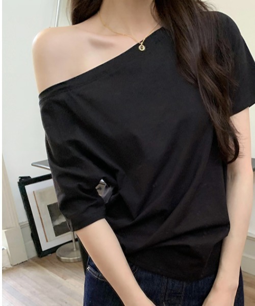 Per sist ence(パーシエンス)の「オフショル半袖Tシャツ(Tシャツ/カットソー・レディース・チャコールグレー/グレー/ネイビー/ブラック/ホワイト・LARGE/MEDIUM)」の19枚目の写真