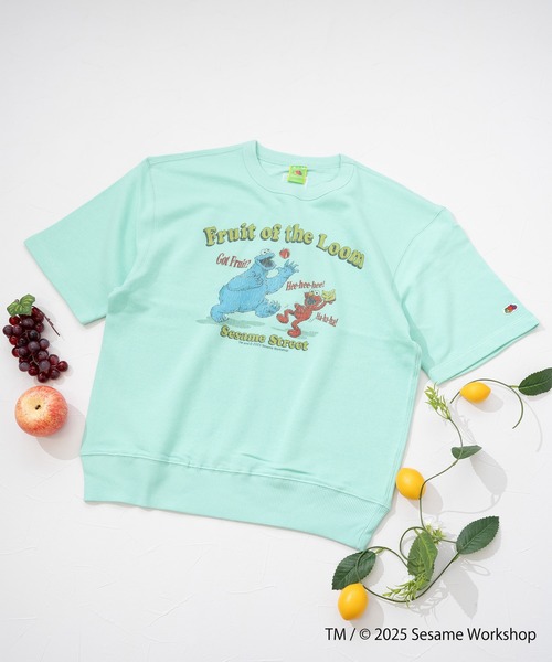 FRUIT OF THE LOOM(フルーツオブザルーム)の「SESAME STREET×FTL ハーフスリーブ甘編 / セサミ / プルオーバー(スウェット・メンズ・ミント/パープル・S/M/L)」の5枚目の写真