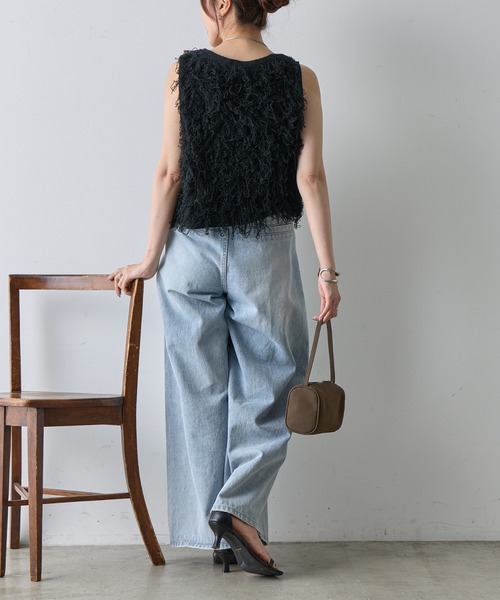 COLONY 2139（コロニートゥーワンスリーナイン）の「フリンジニットショートベスト（ベスト・レディース・ブラウン/ブラック/ベージュ・FREE）」の11枚目の写真