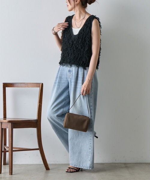 COLONY 2139（コロニートゥーワンスリーナイン）の「フリンジニットショートベスト（ベスト・レディース・ブラウン/ブラック/ベージュ・FREE）」の10枚目の写真