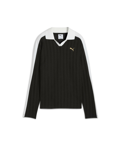 PUMA(プーマ)の「PUMA プーマ ウィメンズ T7 リラックスド 長袖 ポロシャツ(ポロシャツ・レディース・イエロー/オフホワイト/ブラック・SMALL/X-LARGE/LARGE/MEDIUM)」の9枚目の写真