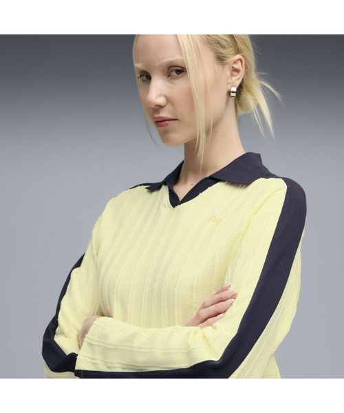 PUMA(プーマ)の「PUMA プーマ ウィメンズ T7 リラックスド 長袖 ポロシャツ(ポロシャツ・レディース・イエロー/オフホワイト/ブラック・SMALL/X-LARGE/LARGE/MEDIUM)」の15枚目の写真