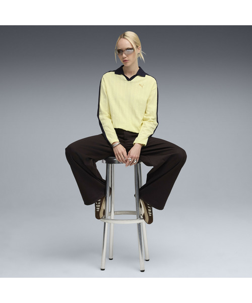 PUMA(プーマ)の「PUMA プーマ ウィメンズ T7 リラックスド 長袖 ポロシャツ(ポロシャツ・レディース・イエロー/オフホワイト/ブラック・SMALL/X-LARGE/LARGE/MEDIUM)」の16枚目の写真