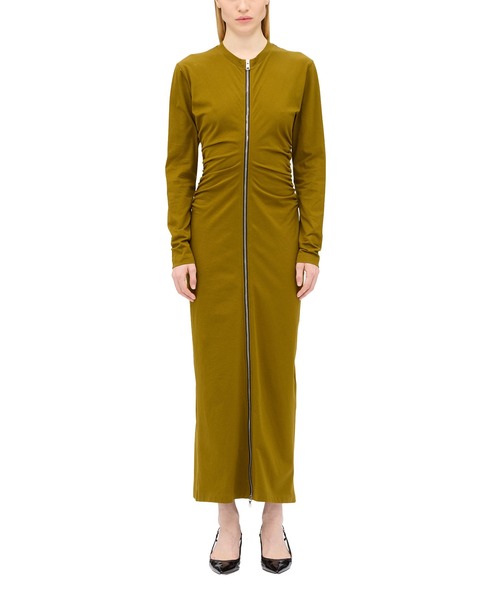 セール】ジップディテール ロングジャージードレス（ワンピース