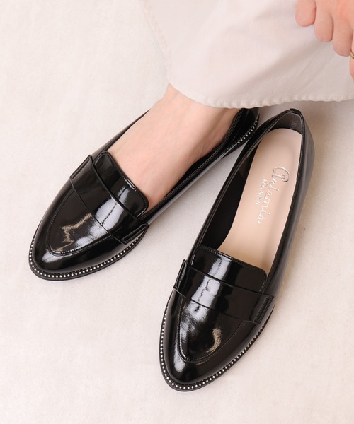 DIANA ローファー　エナメル　23.5 DIANA ダイアナ エナメル ローファー 黒 23.5 - メルカリ