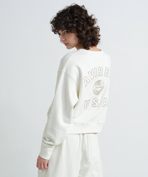 AVIREX(アヴィレックス)の「AVIREX 50th VARSITY CREW SWAET/バーシティークルーネックスウェット(スウェット・レディース・エンジ/チャコールグレー/オフホワイト・F)」の2枚目の写真