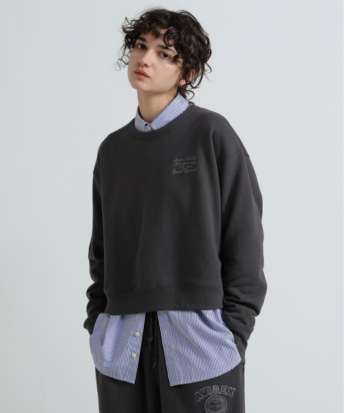 AVIREX(アヴィレックス)の「AVIREX 50th VARSITY CREW SWAET/バーシティークルーネックスウェット(スウェット・レディース・エンジ/チャコールグレー/オフホワイト・F)」の4枚目の写真