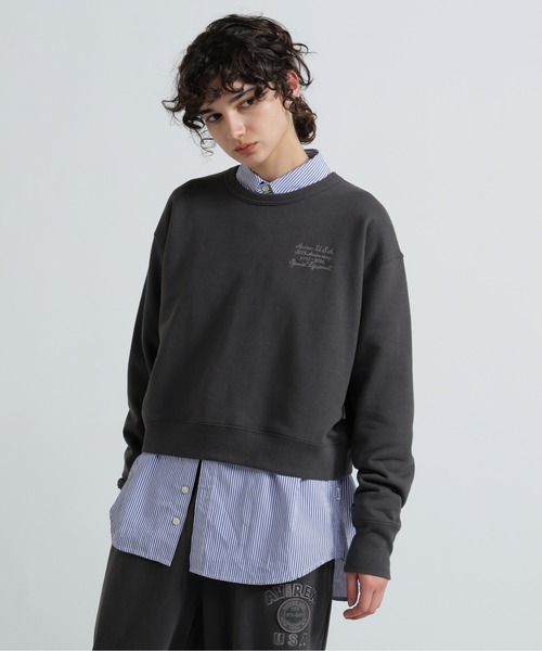 AVIREX(アヴィレックス)の「AVIREX 50th VARSITY CREW SWAET/バーシティークルーネックスウェット(スウェット・レディース・エンジ/チャコールグレー/オフホワイト・F)」の5枚目の写真
