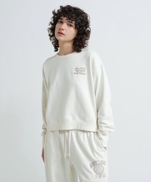AVIREX(アヴィレックス)の「AVIREX 50th VARSITY CREW SWAET/バーシティークルーネックスウェット(スウェット・レディース・エンジ/チャコールグレー/オフホワイト・F)」の11枚目の写真