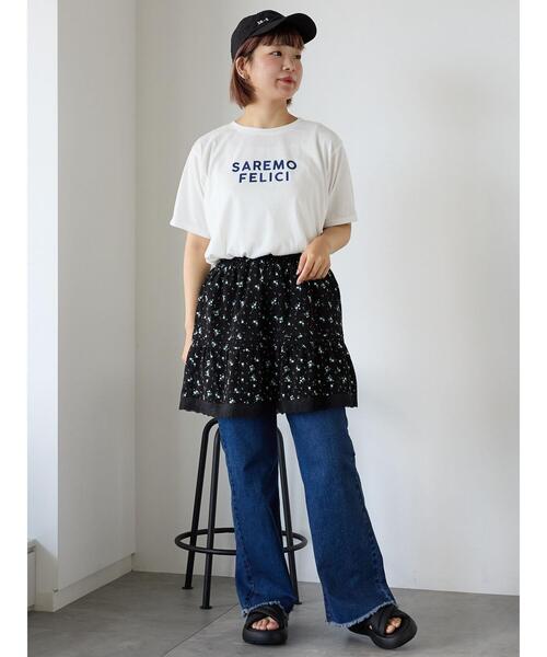 ehka sopo（エヘカソポ）の「柄アソートギャザーミニスカート（スカート・レディース・ブラウン/ブラック/オフホワイト・F）」の9枚目の写真