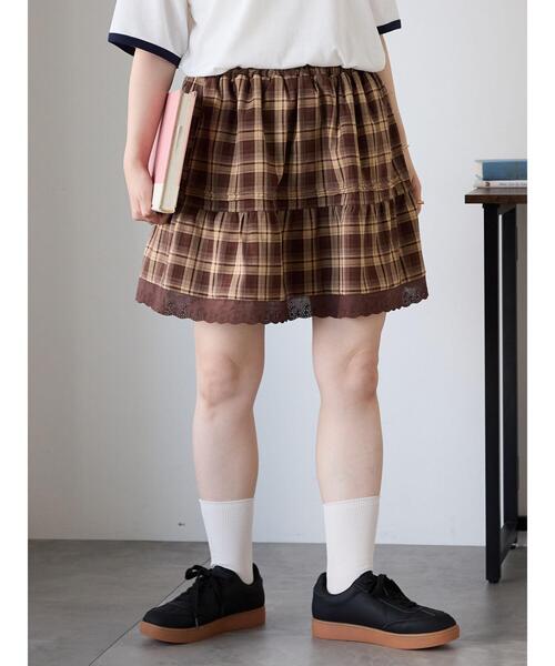 ehka sopo（エヘカソポ）の「柄アソートギャザーミニスカート（スカート・レディース・ブラウン/ブラック/オフホワイト・F）」の14枚目の写真