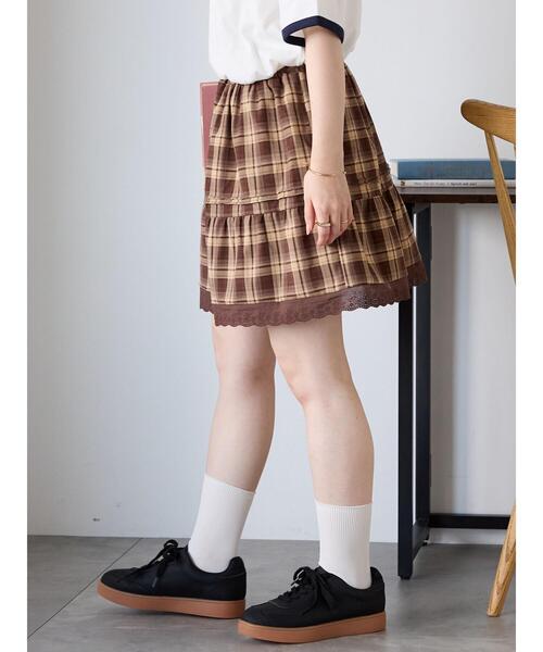 ehka sopo（エヘカソポ）の「柄アソートギャザーミニスカート（スカート・レディース・ブラウン/ブラック/オフホワイト・F）」の15枚目の写真