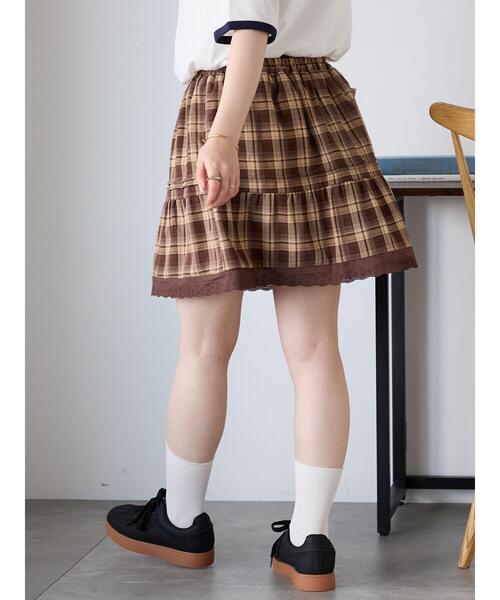 ehka sopo（エヘカソポ）の「柄アソートギャザーミニスカート（スカート・レディース・ブラウン/ブラック/オフホワイト・F）」の16枚目の写真