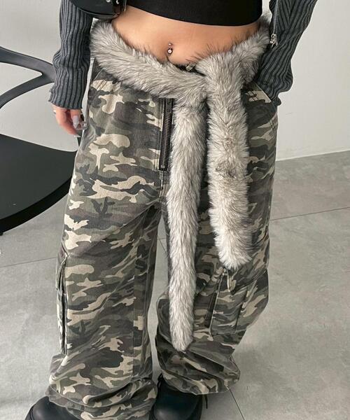 WEGO（ウィゴー）の「WEGO/ファーベルト（ベルト・レディース・ダークブラウン/ライトグレー・FREE）」の3枚目の写真