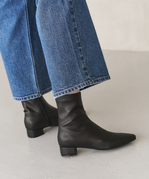 LE TALON（ルタロン）の「《追加》3cmフレンチスクエアフィットショートブーツ（ブーツ・レディース・ブラック系その他/ブラウン/ブルー系その他/キャメル・SMALL/X-SMALL/X-LARGE/LARGE/MEDIUM）」の2枚目の写真