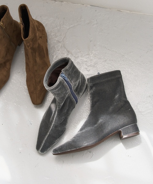 LE TALON（ルタロン）の「《追加》3cmフレンチスクエアフィットショートブーツ（ブーツ・レディース・ブラック系その他/ブラウン/ブルー系その他/キャメル・SMALL/X-SMALL/X-LARGE/LARGE/MEDIUM）」の3枚目の写真