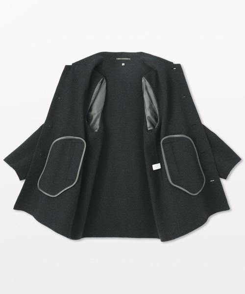MUJI Labo〕紳士 カシミヤ混ショートステンカラーコート（ステンカラー