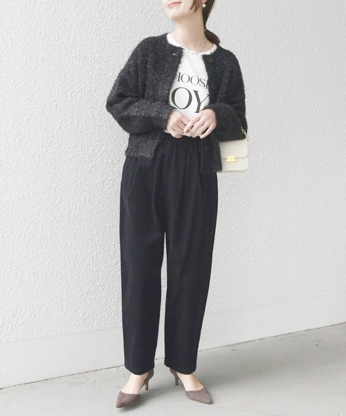 SHIPS.me（シップスミー）の「【ZOZO限定】SHIPS.me:イージー コーデュロイ パンツ（その他パンツ・レディース・ブラック/ダークグリーン/ボルドー/オフホワイト/モカ/グレー/ネイビー・マルチサイズ）」の2枚目の写真