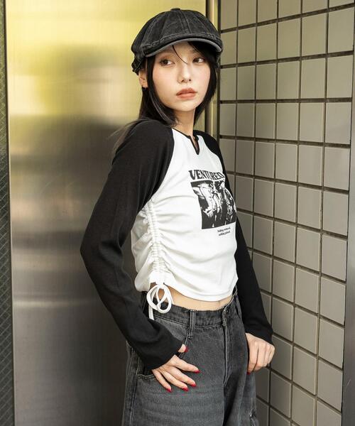 WEGO(ウィゴー)の「WEGO/キーネックサイドドロストラグランロンT(Tシャツ/カットソー・レディース・ブラウン/その他1/ブラック/レッド・FREE)」の19枚目の写真