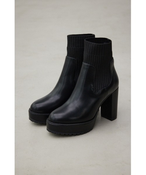AZUL by moussy（アズールバイマウジー）の「【WEB限定再入荷】ソックスヒールブーツ（ブーツ・レディース・ブラック・SMALL/MEDIUM/LARGE/LL）」の2枚目の写真