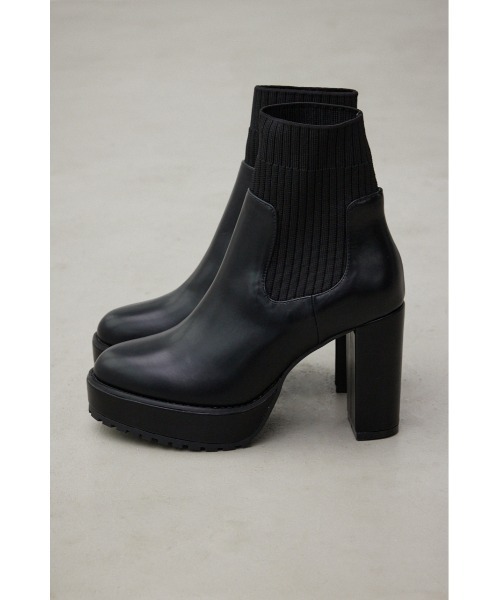 AZUL by moussy（アズールバイマウジー）の「【WEB限定再入荷】ソックスヒールブーツ（ブーツ・レディース・ブラック・SMALL/MEDIUM/LARGE/LL）」の6枚目の写真