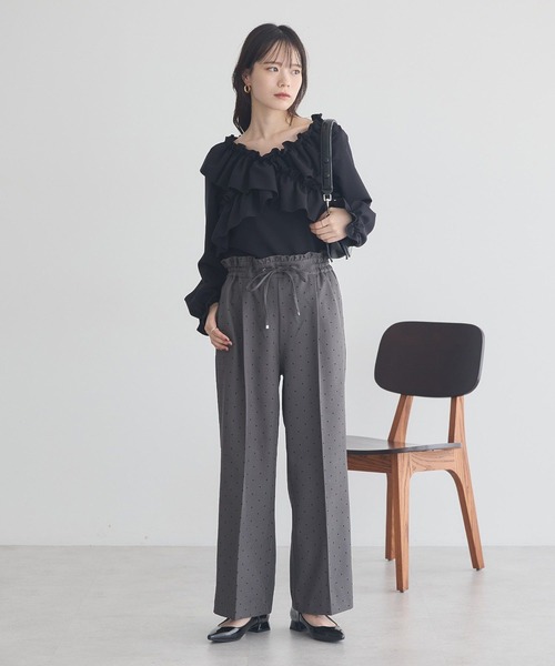 earth music&ecology（アースミュージックアンドエコロジー）の「リラックスドットパンツ（その他パンツ・レディース・グレー/ブラック/アイボリー・FREE）」の12枚目の写真