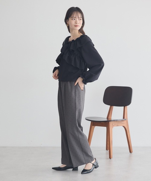 earth music&ecology（アースミュージックアンドエコロジー）の「リラックスドットパンツ（その他パンツ・レディース・グレー/ブラック/アイボリー・FREE）」の13枚目の写真