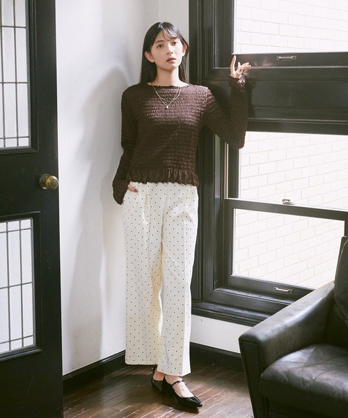 earth music&ecology（アースミュージックアンドエコロジー）の「リラックスドットパンツ（その他パンツ・レディース・グレー/ブラック/アイボリー・FREE）」の8枚目の写真