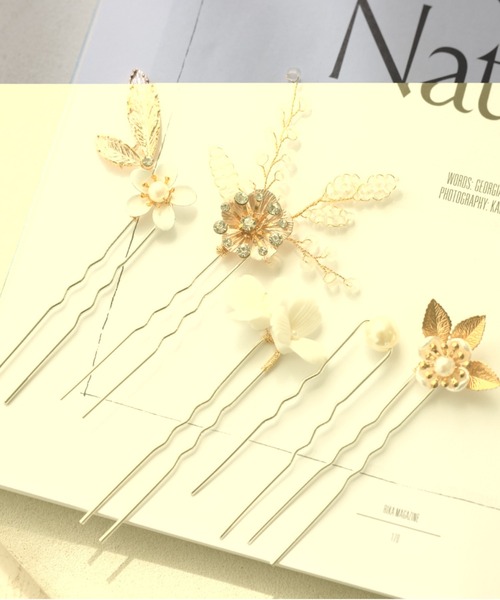 Cupid Heart(キューピッドハート)の「【Cupid Heart】結婚式用!5本ヘアピンset(ヘアピン・レディース・ゴールド/シルバー・MEDIUM)」の10枚目の写真