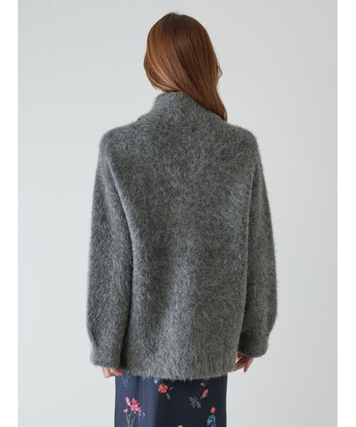 SNIDEL（スナイデル）の「アルパカシャギージップコート（ブルゾン・レディース・アイボリー/ダークグレー/ミント/ピンクベージュ・F）」の5枚目の写真