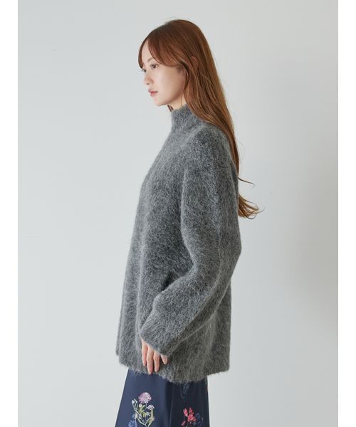 SNIDEL（スナイデル）の「アルパカシャギージップコート（ブルゾン・レディース・アイボリー/ダークグレー/ミント/ピンクベージュ・F）」の6枚目の写真