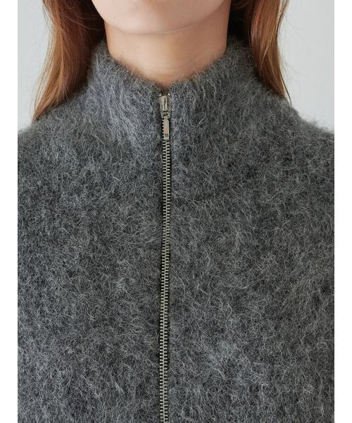 SNIDEL（スナイデル）の「アルパカシャギージップコート（ブルゾン・レディース・アイボリー/ダークグレー/ミント/ピンクベージュ・F）」の7枚目の写真