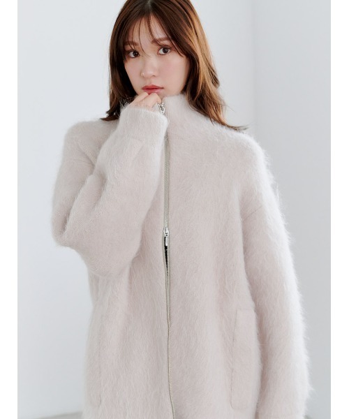 snidel サイズF シャカシャカ　ブルゾン　フード付　新品タグ付　白 アルパカシャギージップコート（ブルゾン）｜SNIDEL（スナイデル）の