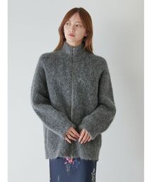 SNIDEL | アルパカシャギージップコート(ブルゾン)