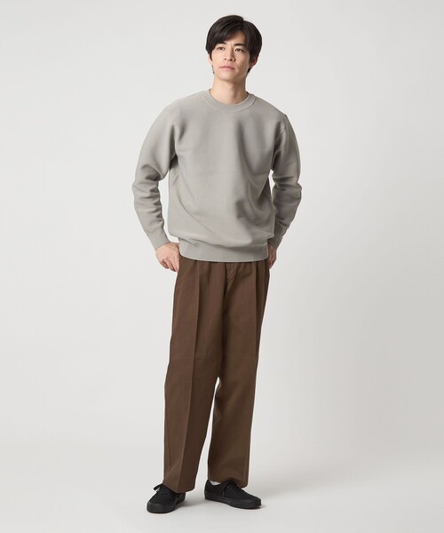 green label relaxing（グリーンレーベルリラクシング）の「コットン チノ 1プリーツ W4 ワイドパンツ（チノパンツ・メンズ・ナチュラル/ブラック/ダークブラウン・L/M/XL/S）」の12枚目の写真