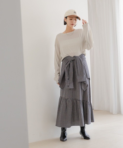 LOWRYS FARM（ローリーズファーム）の「ＣＡＳＵＡＬＣＬＡＳＳＩＣ／ＦＷ　581588（キャップ・レディース・グリーン/アイボリー/ブラウン・FREE）」の4枚目の写真